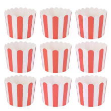 50 caissettes à cupcakes en papier à rayures rouges, idéales pour la cuisson au four et au muffin.