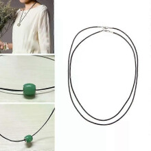 1 pendentif en cordon de cuir noir ciré avec fermoir mousqueton, idéal pour la création de bijoux faits