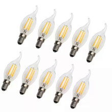Lot de 10 ampoules LED à filament E14 dimmables 220 V 4 W 8 W 12 W, ampoules LED Edison en verre, ampoules