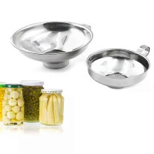 Entonnoir à conserves en acier inoxydable, ustensiles de cuisine, entonnoir à large ouverture avec filtre
