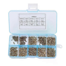 1000 rivets tubulaires assortis M09 M13 M15 M17, rivets creux en cuivre à trou traversant, clous double