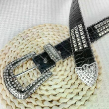 Ceinture ajustable en PU avec boucle ardillon diamant pour adulte, idéale pour la décoration de costumes