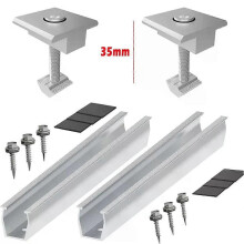 (A) Support de fixation en aluminium pour module de panneau solaire, rail trapézoïdal de montage sur