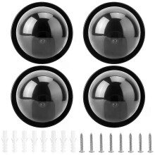 Lot de 4 caméras de surveillance factices de type dôme avec lumière LED clignotante.