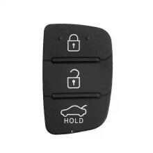 (Type 1) Coque de clé de voiture pliable à 3 boutons avec clavier en caoutchouc pour Hyundai i30, i35