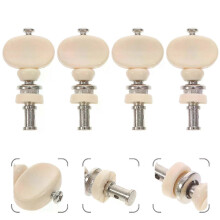 Ensemble de 4 mécaniques d'accordage pour ukulélé en acier avec bouton blanc, accessoires pour instruments.