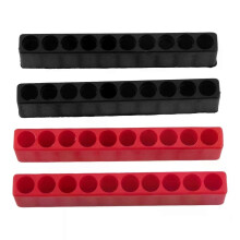 Lot de 4 porte-embouts à 10 trous pour tournevis à tige hexagonale 1/4", support de rangement en plastique
