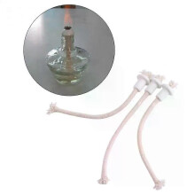 Lot de 7 supports en céramique pour torche, bouteille de vin, bougie à huile ou pétrole, mèche en fibre