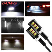 Lot de 2/4/6 ampoules LED pour plaque d'immatriculation de voiture et moto, feu arrière avant, fixation