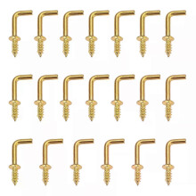 Lot de 20 crochets de suspension en forme de L, plaqués laiton, pour meubles et accessoires de bricolage
