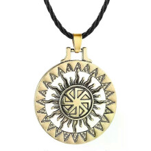 (Ancientbronze) WANGAIYAO Collier slave pour homme, pendentif soleil, amulette nordique, bijou en alliage