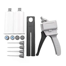 Distributeur de colle AB bi-composante (résine époxy) de 50 ml avec 4 aiguilles de mélange et 2 cartouches