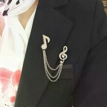 Broche à strass en forme de notes de musique, unisexe, pour homme et femme. Broche boutonnière/revers