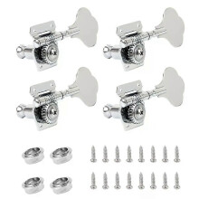 Lot de 4 mécaniques de guitare électrique, mécaniques ouvertes pour basse Fender Jazz, couleur argent.