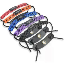 Dragonne de poignet pour arc à poulies, en corde tressée de paracorde avec cuir, accessoire de chasse