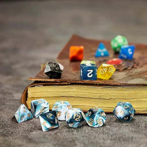 Ensemble de 7 dés polyédriques pour jeux de rôle (D&D, Pathfinder, RPG). 2