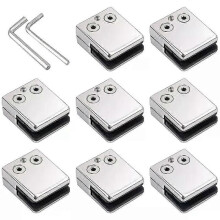 Pinces à verre 8-10 mm, lot de 8, en acier inoxydable 304, support de verre réglable à dos plat pour