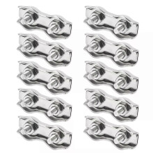 Lot de 10 mandrins de serrage pour câbles en acier inoxydable 304, double clip M3, pour mécanismes industriels