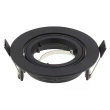 Lot de 10 spots LED encastrés noirs pour plafond, avec cadre réglable et douille ronde pour ampoule