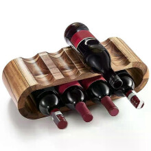 Casier à vin de comptoir à 2 niveaux pour 8 bouteilles - Rangement en bois - Petit casier à vin rustique