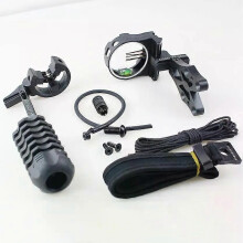 (Noir) Kit complet de 7 accessoires pour arc à poulies JX1000 comprenant stabilisateur, viseur, repose-flèche