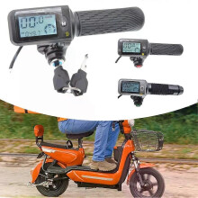 1 paire de poignées d'accélérateur pour vélo électrique/trottinette électrique avec écran LCD 36-60
