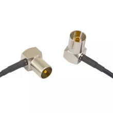 2 câbles d'extension coaxiaux RG174 de 50 cm avec connecteur mâle TV vers connecteur femelle TV, les