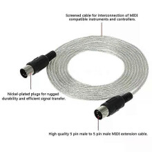 Câble d'extension pour instrument de musique 98FT MIDI mâle-mâle DIN 5 broches