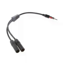 Adaptateur d'antenne (1 mâle vers 2 femelles en Y) pour autoradio de rechange (1 pièce). Connecteur