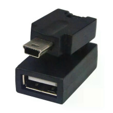 Câble convertisseur USB 20 Mini 5 broches mâle vers USB OTG femelle rotatif à 360 pour tablette PC