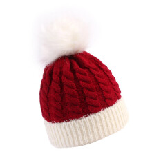 Newborns Christmas Caps Soft Knitted Wool Hat Comfortable-Red