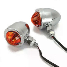 Clignotants chromés pour moto, style café racer, chopper, bobber, cruiser, accessoires de personnalisation