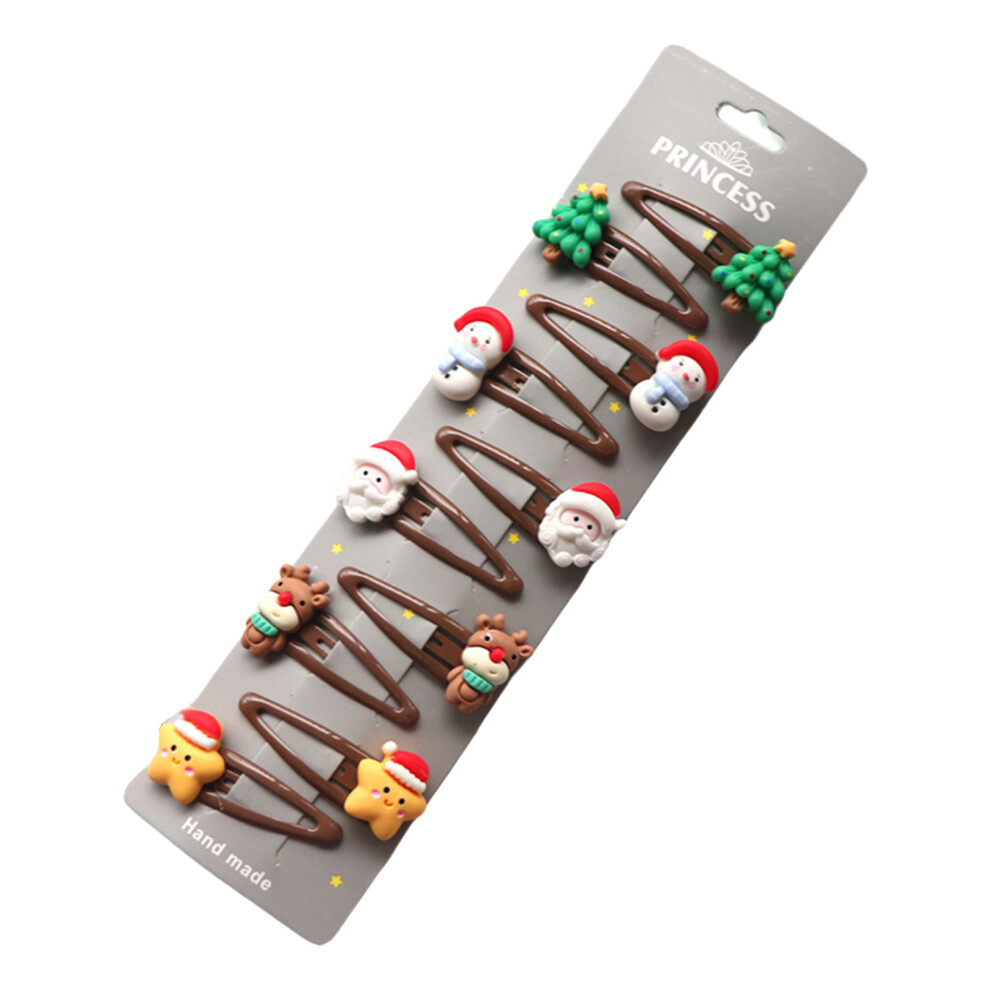 10pcs/8pcs Holiday Hair Clips Santa Reindeer Snowman-A1 style