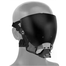 Masque de commandant tactique cyberpunk intégral anti-buée pour paintball, double face détachable, équipement