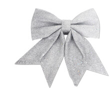 Butterfly Bow Hanging for Christmas Decoration Glitter-L Silver