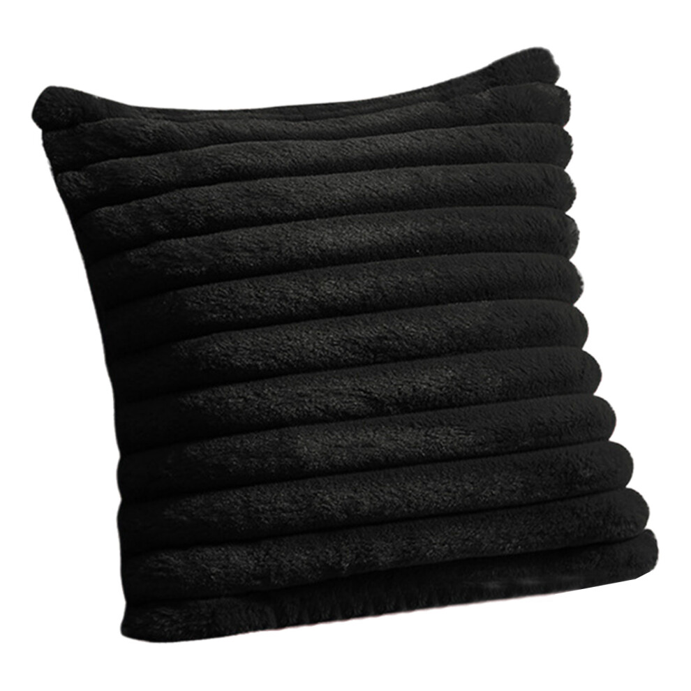 Textured Cushion Cover Throw Pillow Case For-450*450Mm Black