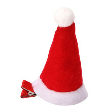 Christmas Hat Headpiece Plush Santa Hat Hair Clip-Straight hat
