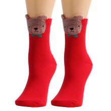 Women Winter Christmas Funny Cartoon Crew-Little bow tie bear