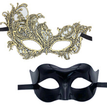 2x Masquerade Mask for Women Men Mardi Gras Mask-golden suit