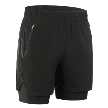 Herren 2-in-1-Laufshorts Schnelltrocknend Schwarz EU S-XXL
