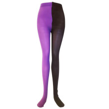 Women Pantyhose Stockings Stylish-Purple Black Yin Yan