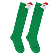 Lovely Cartoon Santa Socks for Winter 6-10Y Toddler-pure green