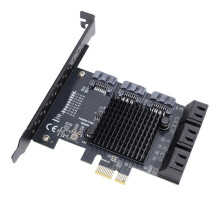 PCIE 1X to 9 Port Serial ATA3.0 Expansion Card 6Gbps PCIe Gen3 Slot