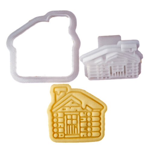 Cookie Embossing Molds Baking Tools Biscuit Molds-wooden house