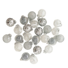 Set of 25 Festival Bauble Holiday Decoration Home-silvery white