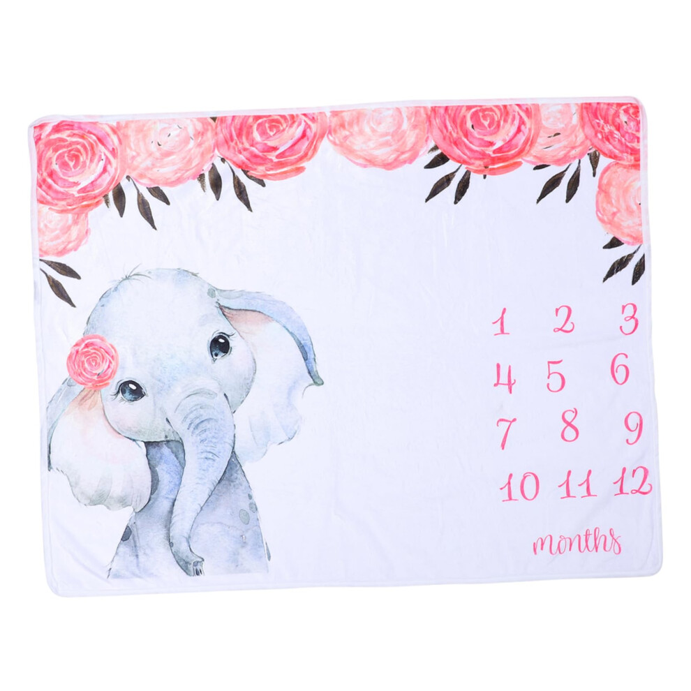 Monthly Flannel Blanket For Newborns Photo Prop Soft Animal Print Milestone Blanket For Newborn Photography 9067246024963