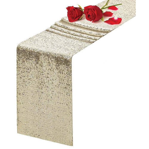 Long Christmas Glitter Table Runner Rectangle-30*180cm Silver 1