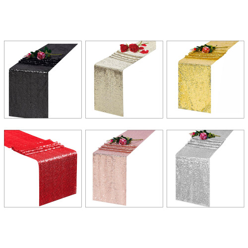Long Christmas Glitter Table Runner Rectangle-30*180cm Silver 2