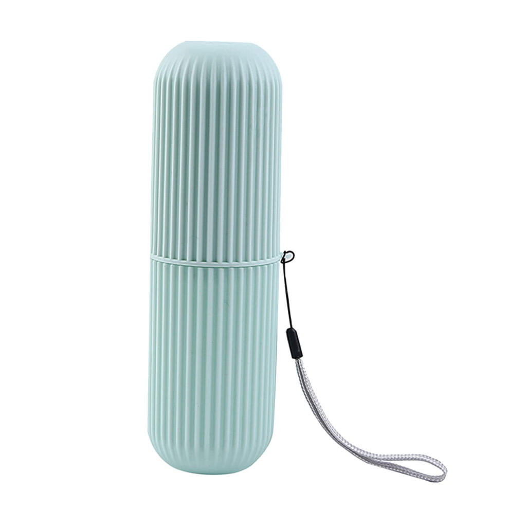 Travel Toothbrush Case Portable Holder Rope Handle Compact Gear Design For School Camping Trips 19.6x6x6 Cm Green