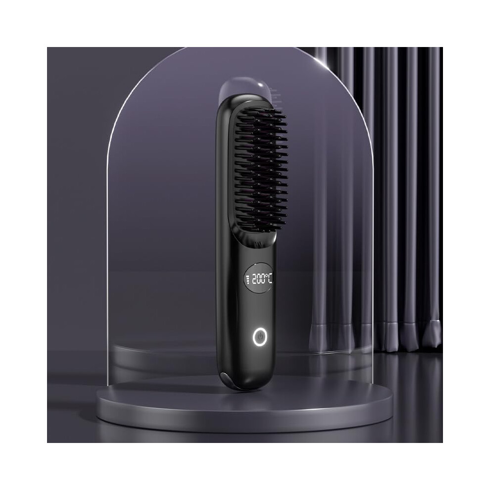 Black Hot Air Stylers Ceramic Ionic Hair Dryer Brush 2In1 Styler